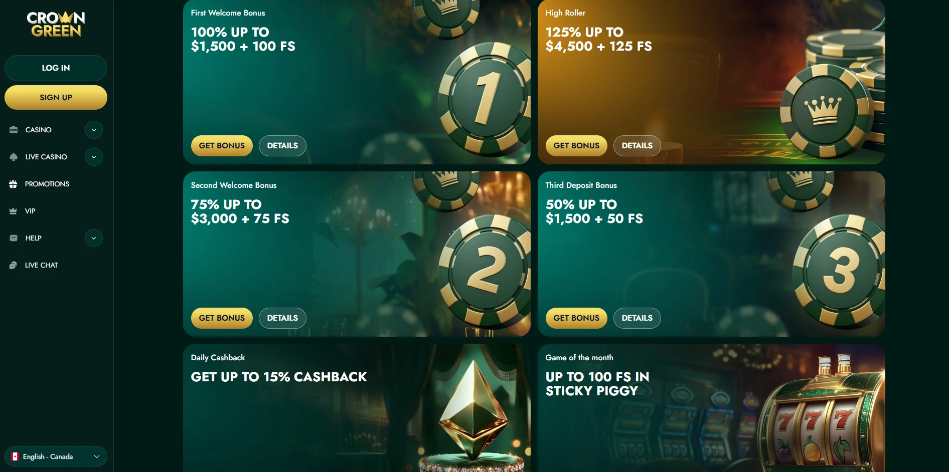 Types of Crown Green Casino Bonuses